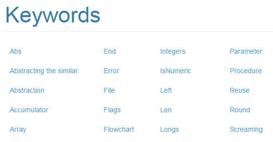 Keyword list