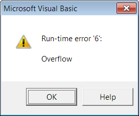 overflow error access